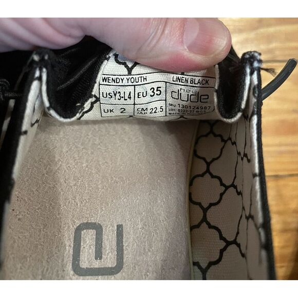 Hey Dude Wendy Linen Black Size 3 - Picture 6 of 6